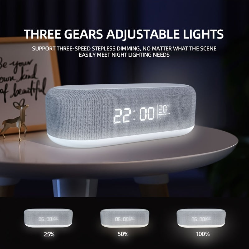 Wireless Charging Station with Alarm Clock and Temperature Display