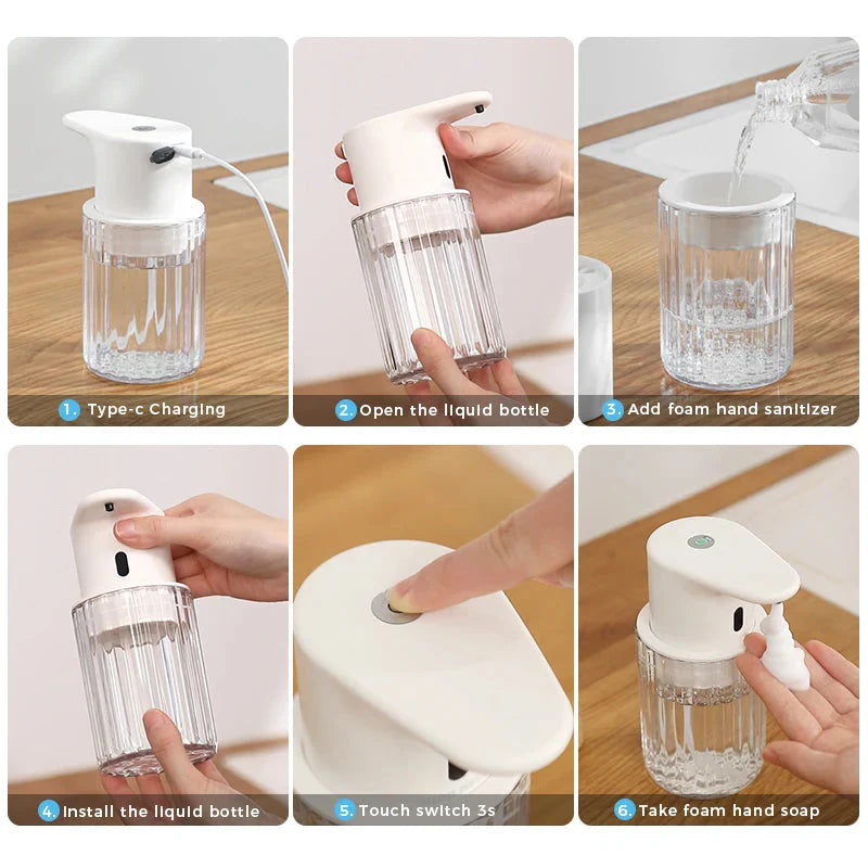 Automatic Soap Dispenser | Touchless Sensor Dispensing | Rechargeable and Refillable | HygiaFlow