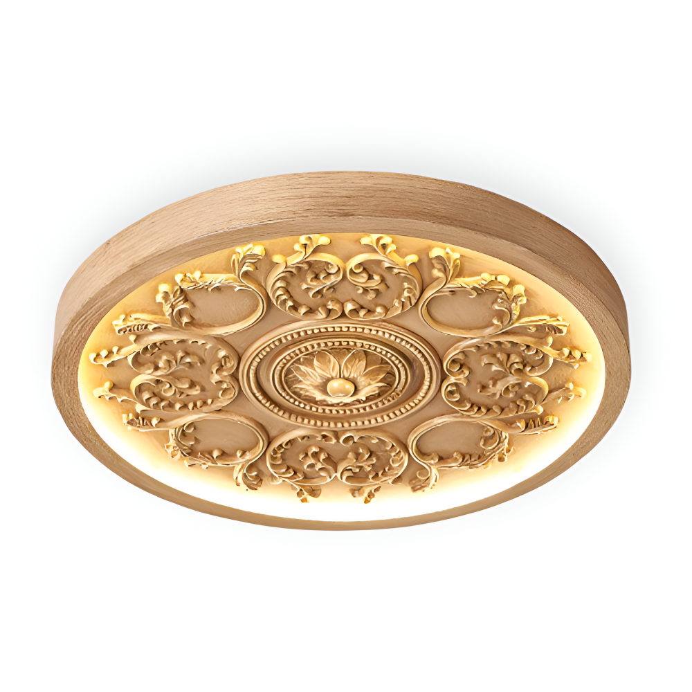 Ceiling lamp with embossed floral design – Remote dimmable control
