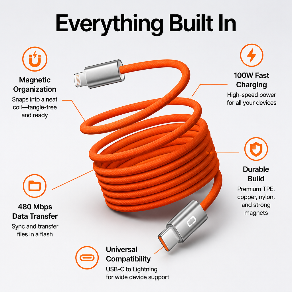 AeroMag™ — Charge Faster, Stay Tangle-Free, and Own Your Space Instantly