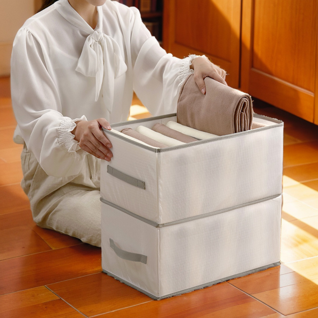 Foldable Clothing Storage Box | Easily Locate All Items | Compartments, Foldable, Sturdy | DrawerCalm