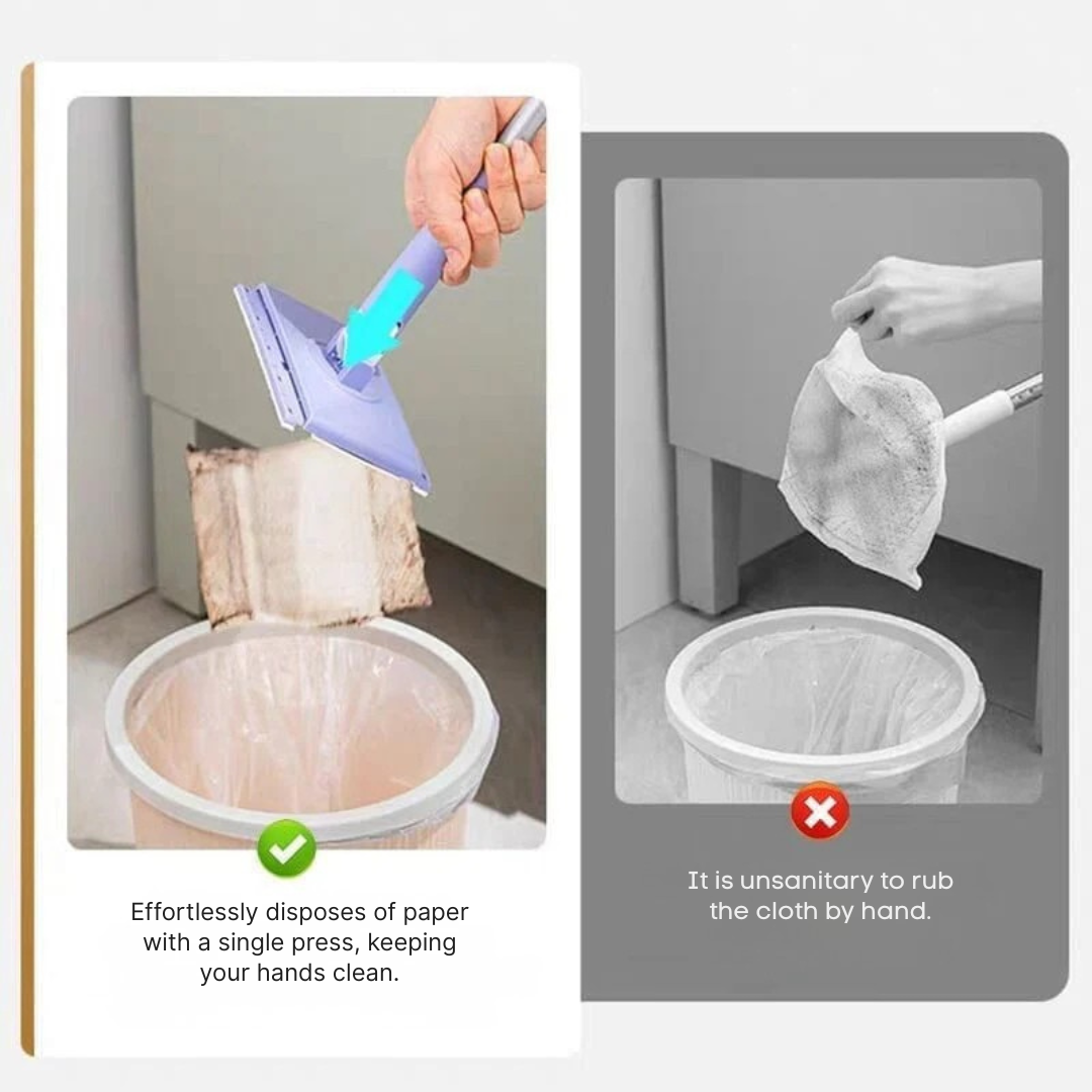 Floor Cleaner | Flat Mop with 360° Rotating Head | Touchless Pad Replacement | MopMate