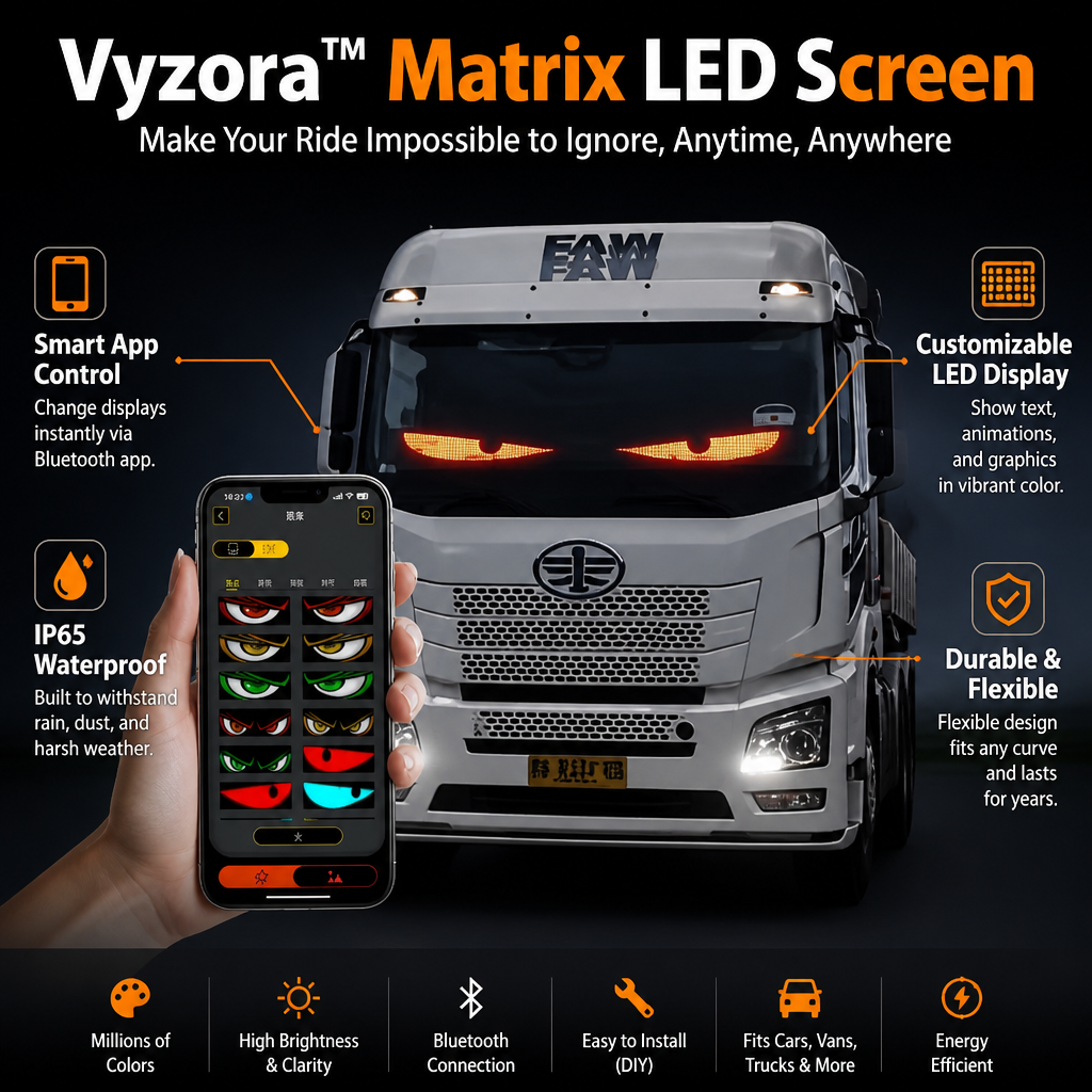 Vyzora™ Matrix LED Screen — Make Your Ride Impossible to Ignore, Anytime, Anywhere
