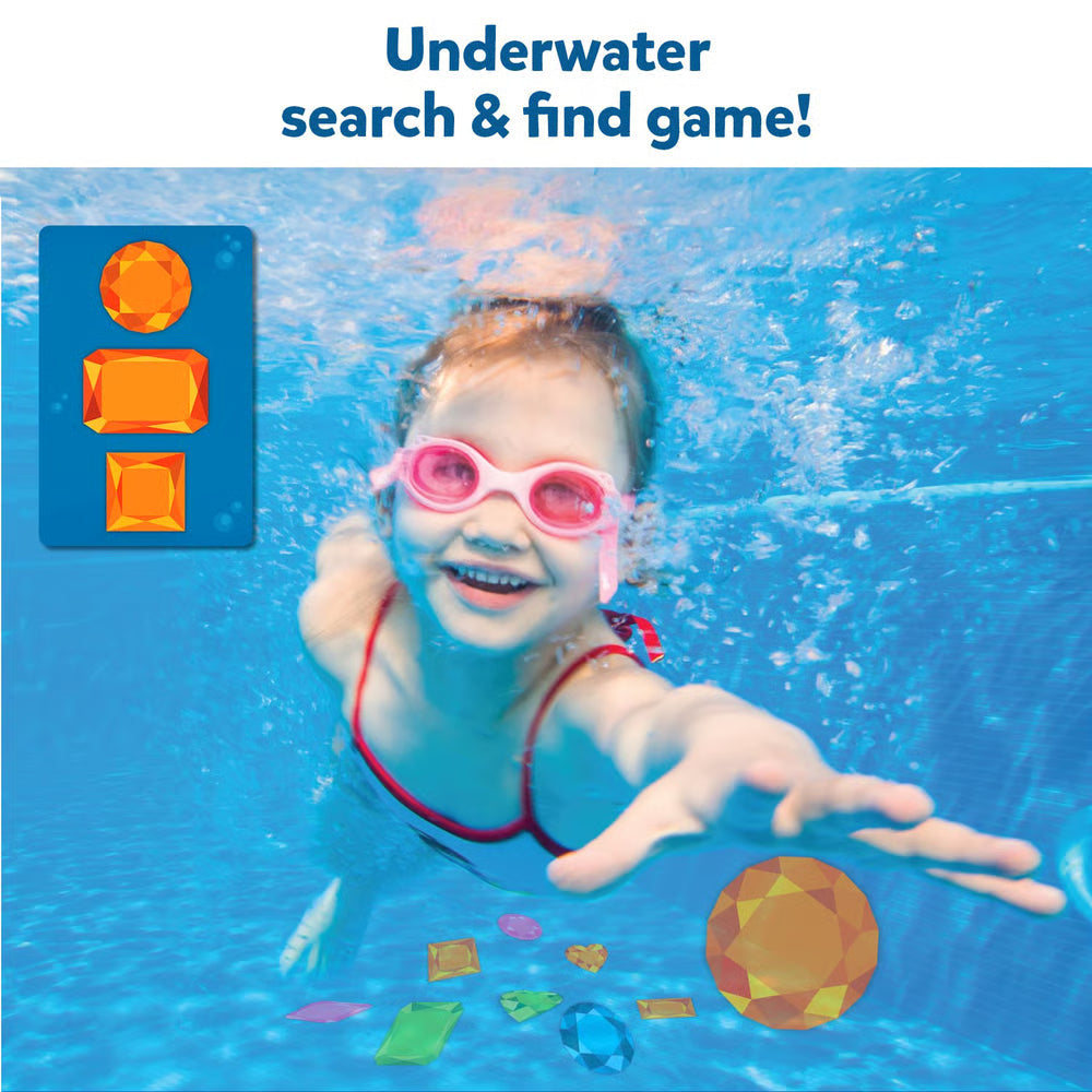Underwater Pool Treasure Game with Waterproof Gems and Cards