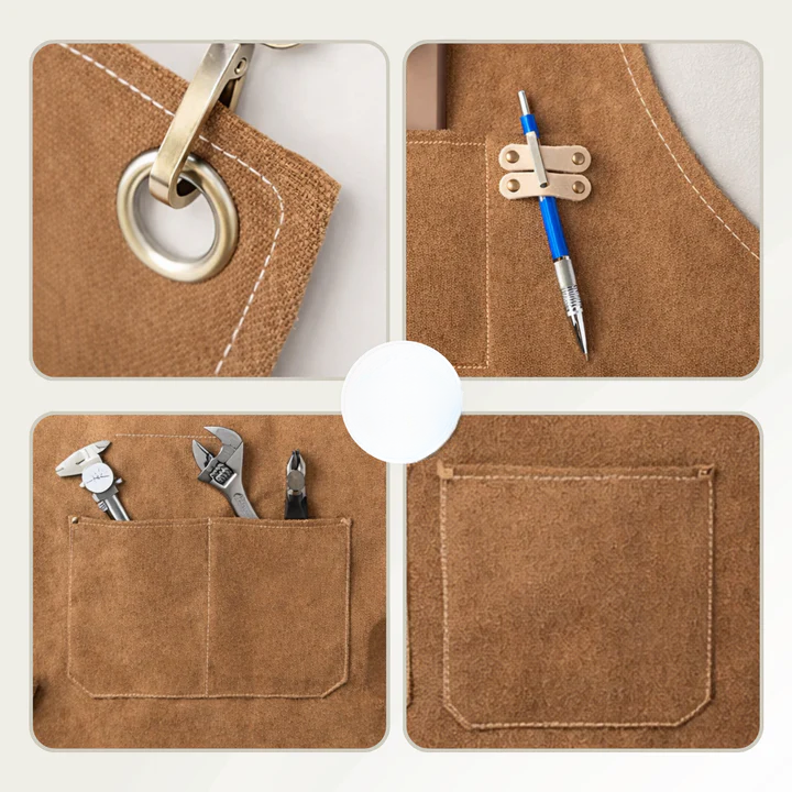 Canvas Craft Apron | Crossback Straps | Tool Accessory Pockets | HandHaven