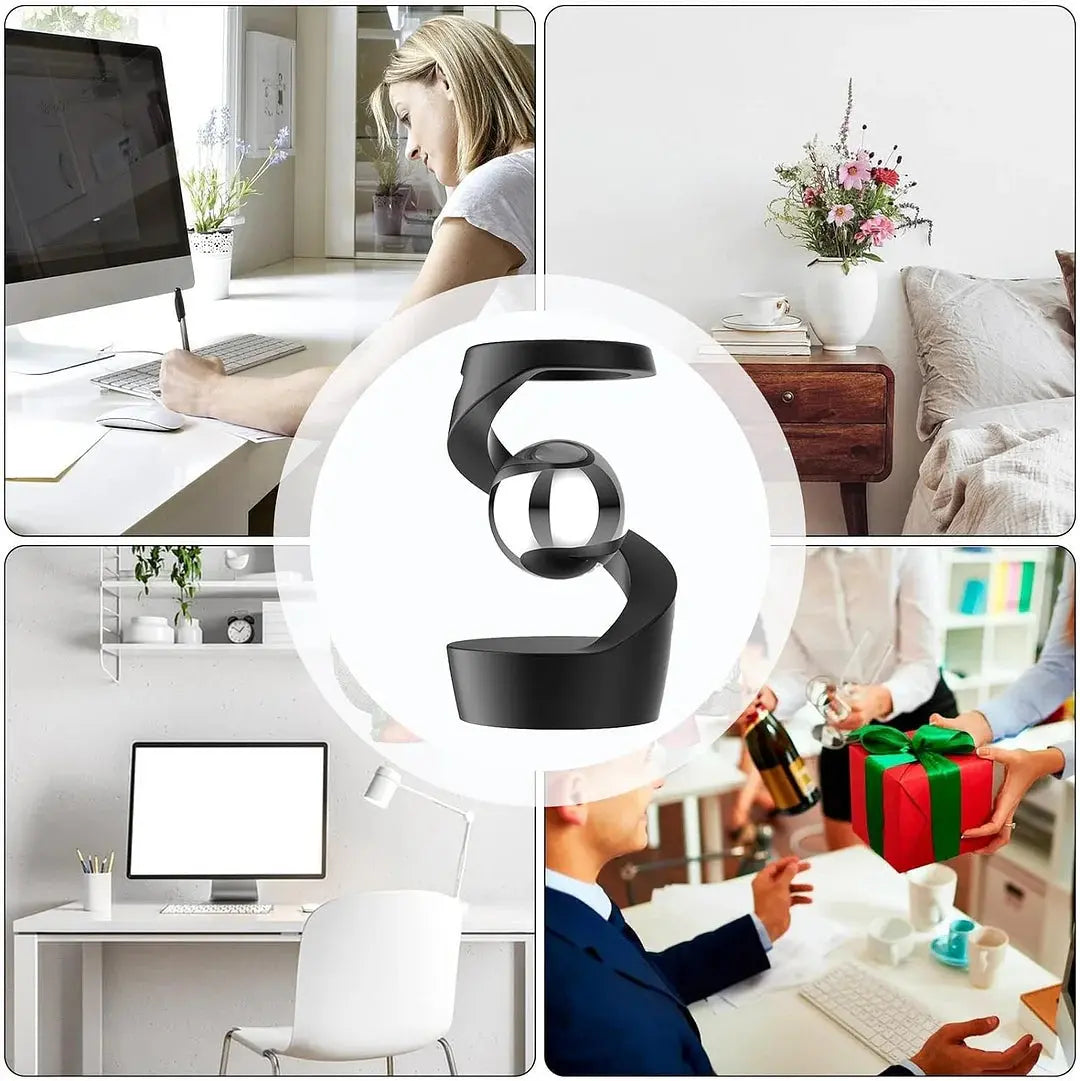 Kinetic Desk Gadget Featuring Floating Gravity