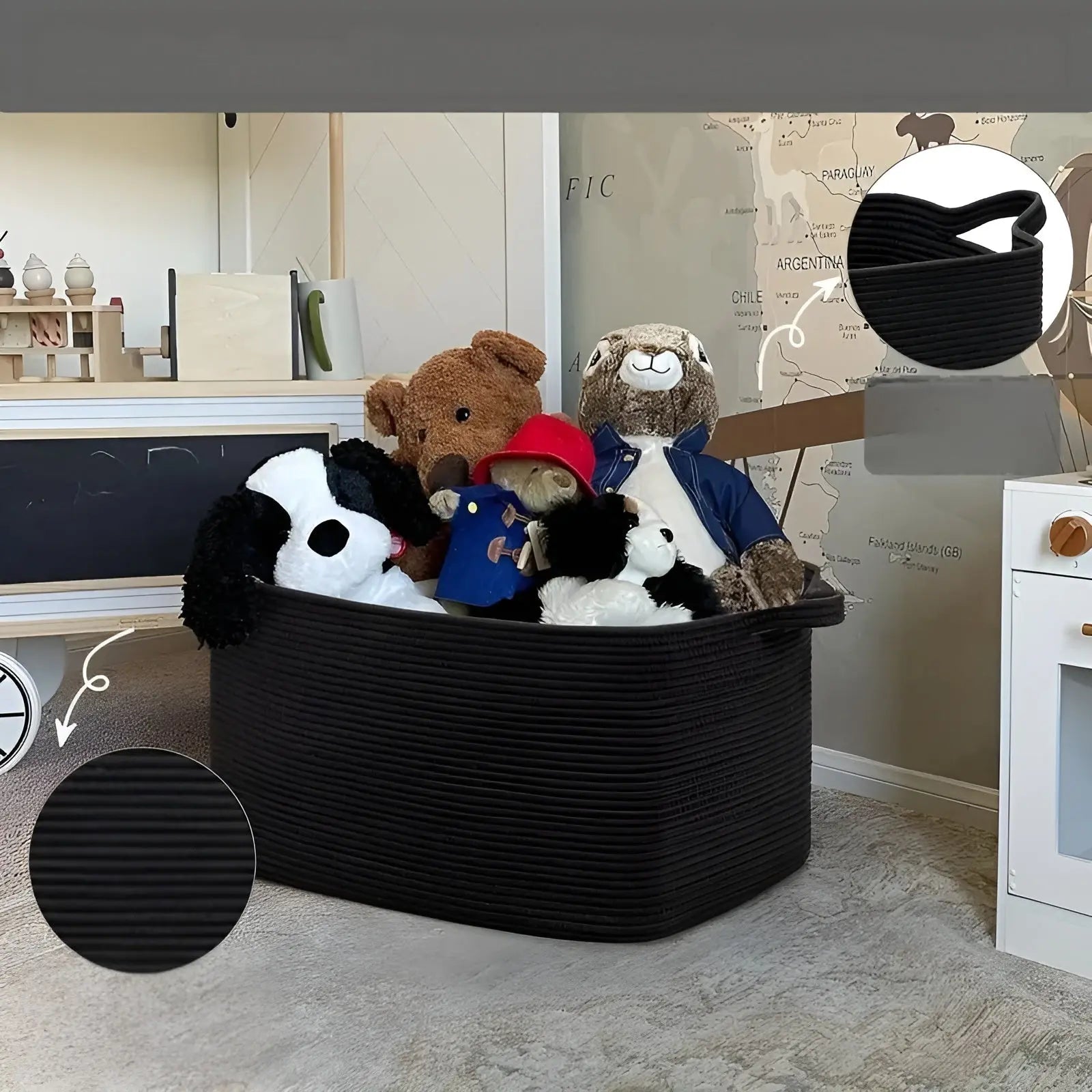 Woven Basket | Interlaced Pattern | Carry Handles | WohnHafen