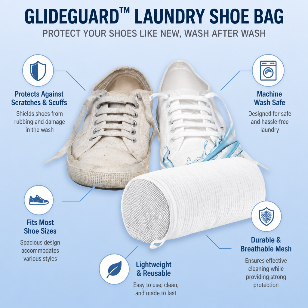 GlideGuard™ Laundry Shoe Bag — Protect Your Shoes Like New, Wash After Wash