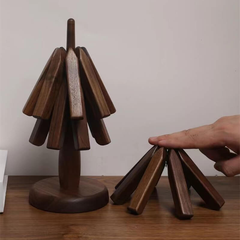 Artistic Walnut Wood Table Mat