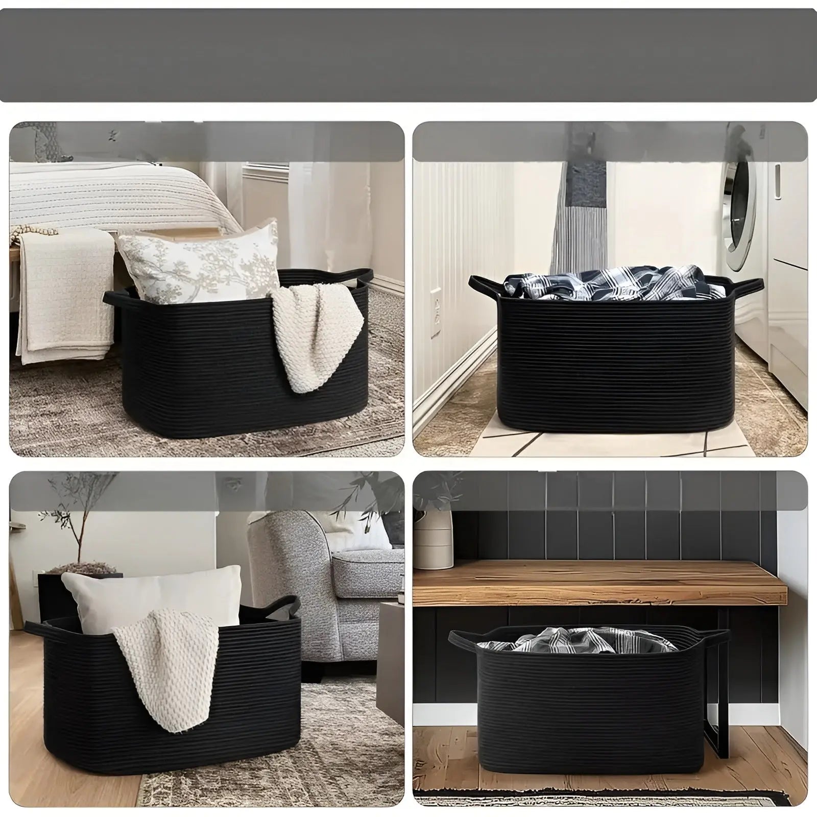 Woven Basket | Interlaced Pattern | Carry Handles | WohnHafen