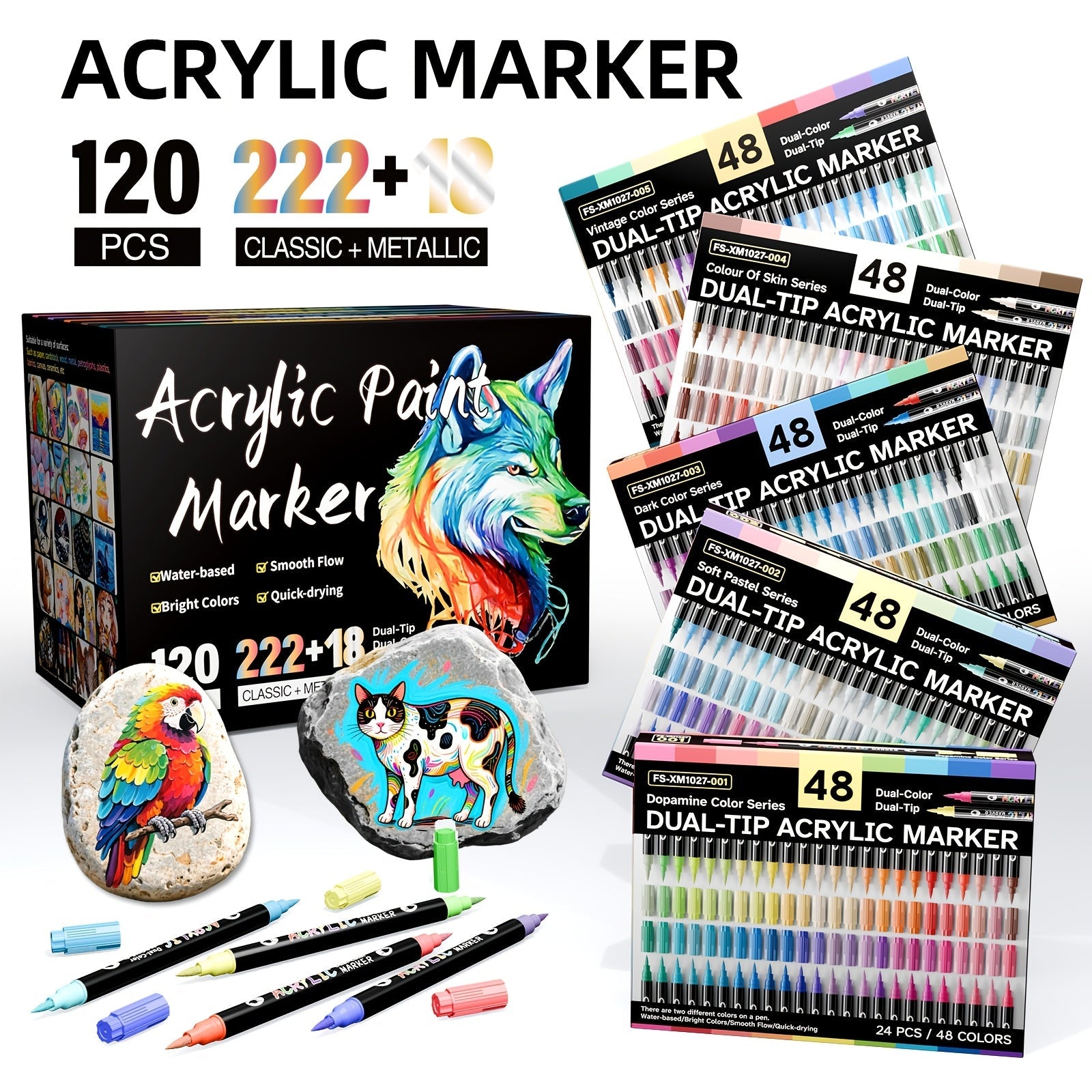 Set of 120 Acrylic Markers