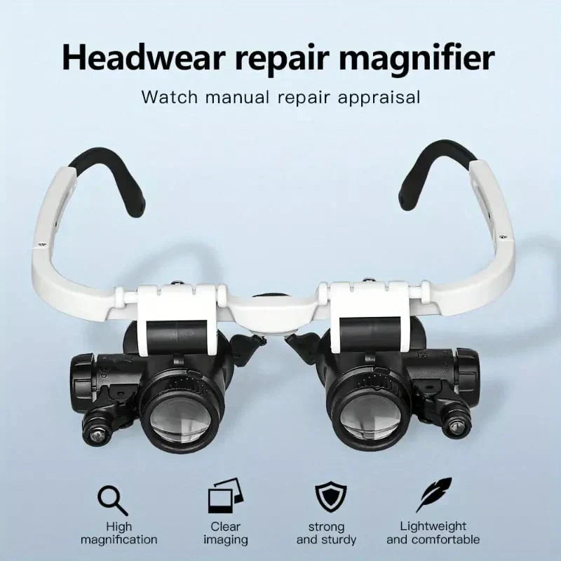 LED Magnifying Headband for Hands-Free Viewing