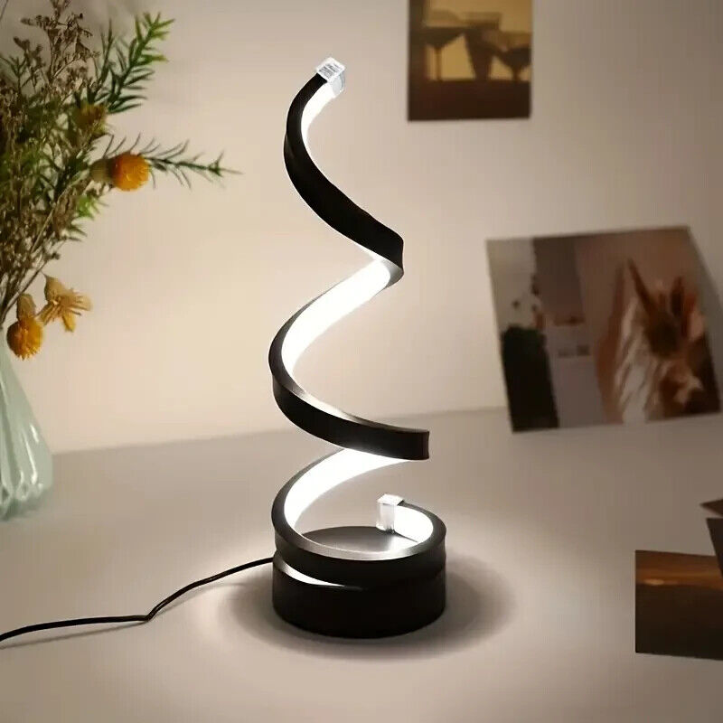 Spiral LED Table Lamp – Touch-Control Dimmable Light