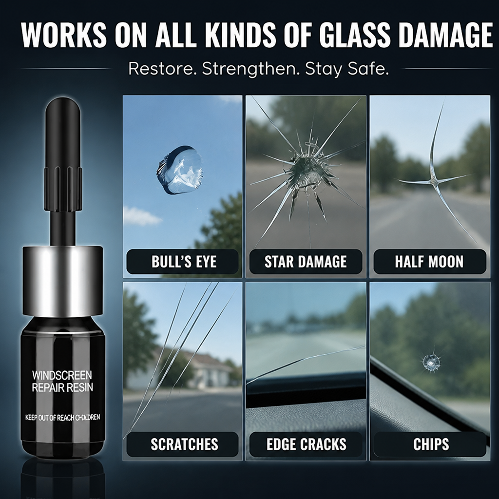 CrystalGuard™ Repair Kit — Clear, Strong Glass That Stops Cracks Cold in Minutes