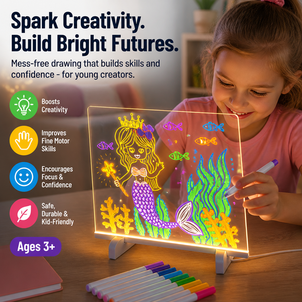 LumiSketch™ — Spark Mess-Free Creativity and Watch Their Imagination Shine Bright