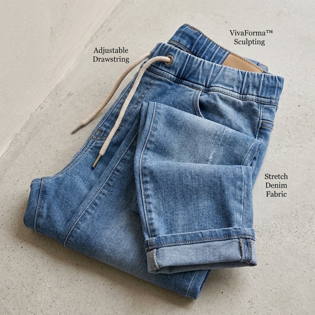 VivaForma™ – Relaxed Pull-On Stretch Jeans with Adjustable Drawstring Waist
