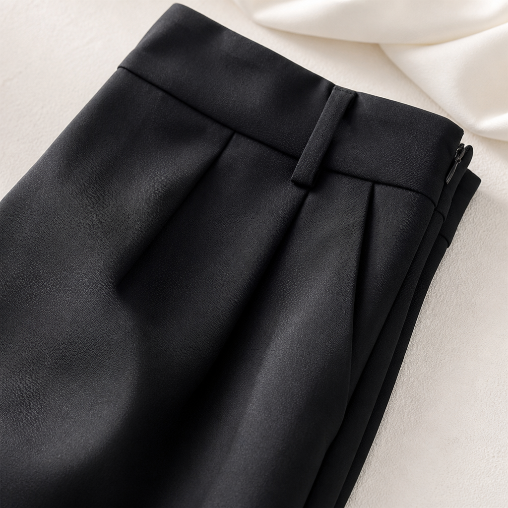 SilhouetteRx™ – Tailored High-Waist Wide-Leg Trousers with Front Pleat