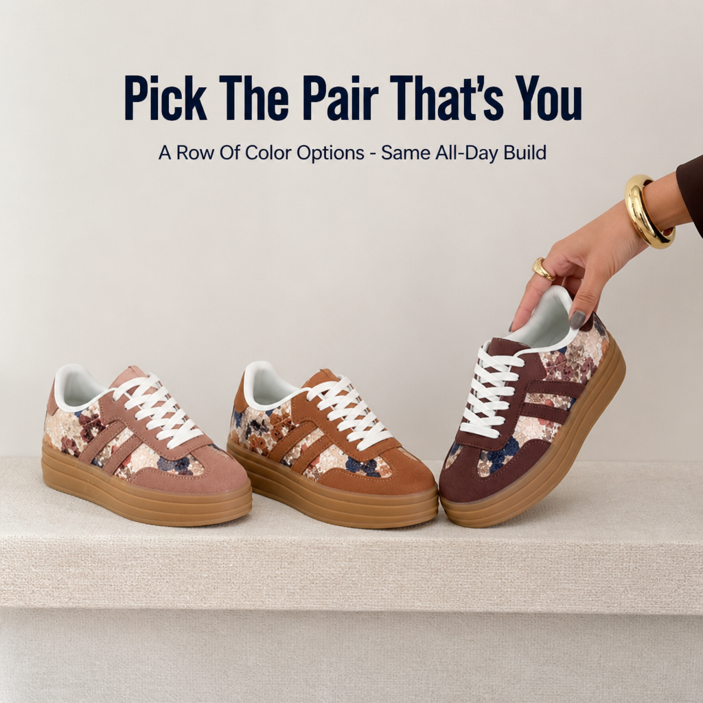RadianceStride™ Brown Sneakers — Ignite Your Style with Unmatched Comfort and Subtle Glamour