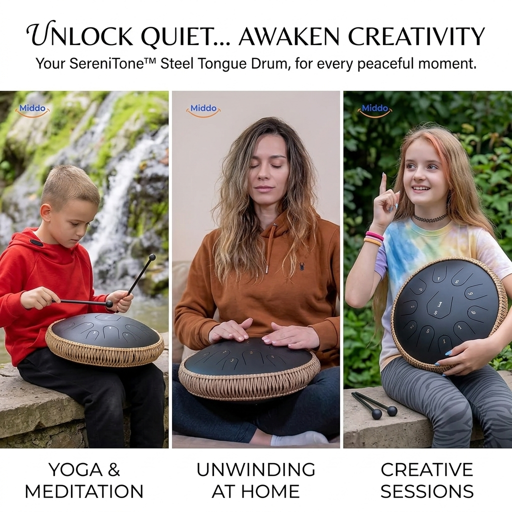 SereniTone™ Steel Tongue Drum — Instantly Melt Stress and Unlock Your Creative Flow