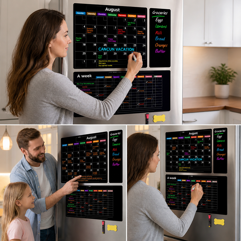 VibranceFlow™ Magnetic Calendar Set — Command Your Family’s Chaos with Colorful Clarity and Stress-Free Control