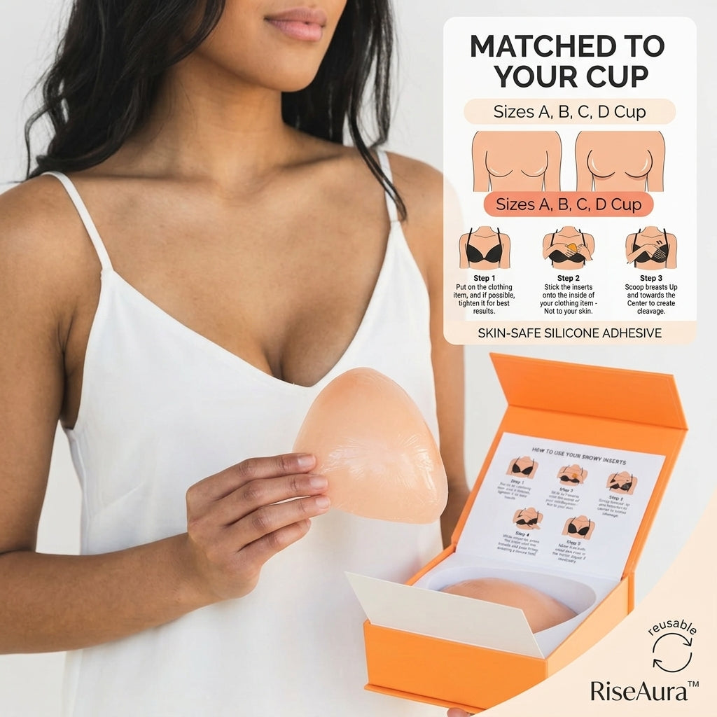RiseAura™ – Wire-Free Adhesive Lift Cups with Up-to-2-Cup Boost