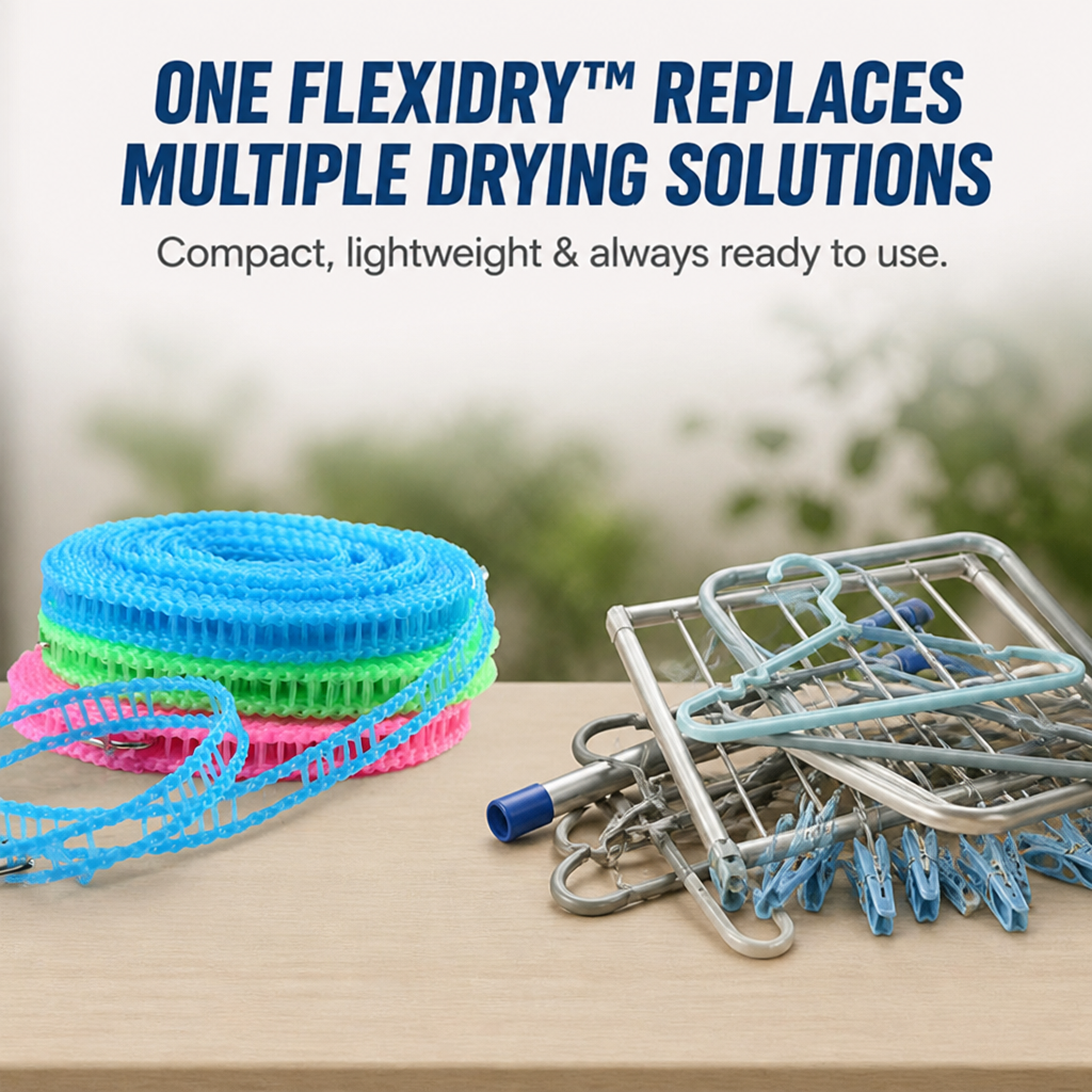 FlexiDry™ — Effortless Laundry Freedom That Saves Space and Time