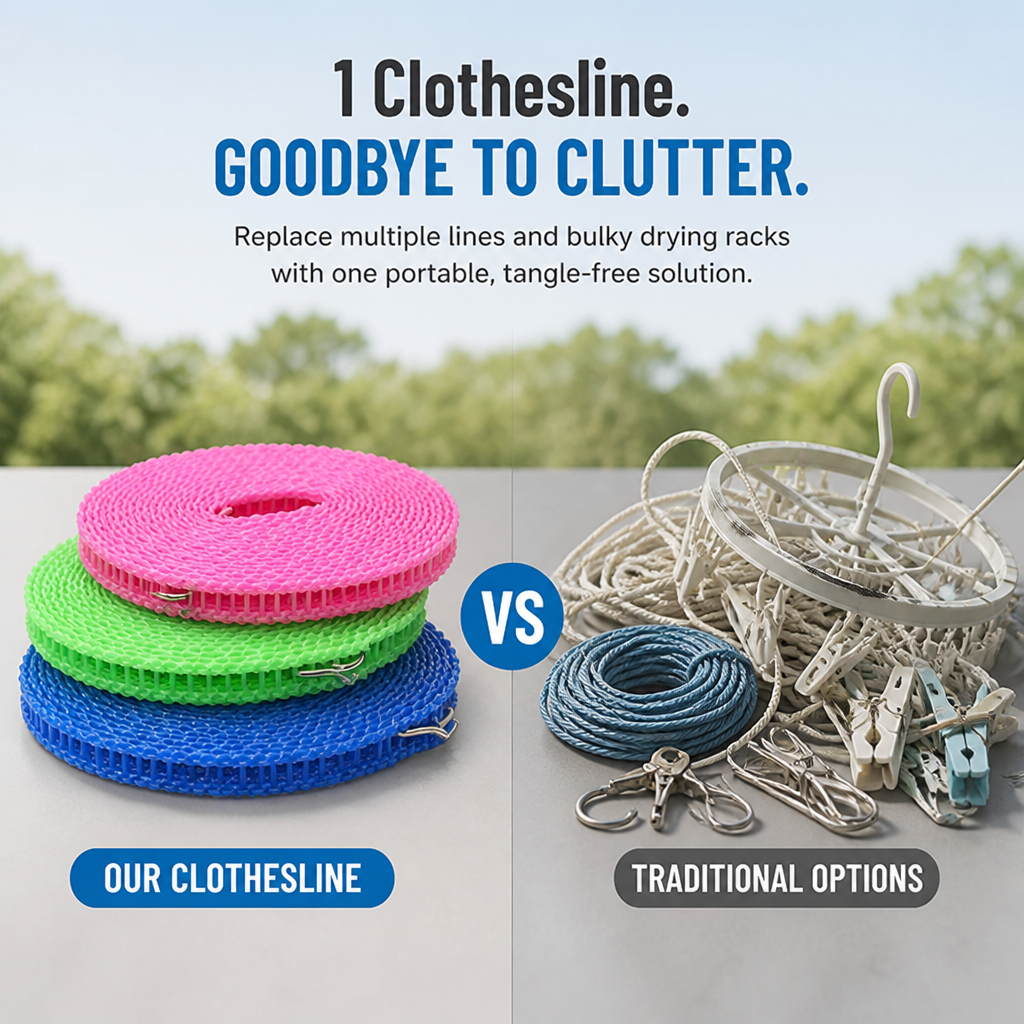 VentoDry™ Portable Clothesline — Keep Clothes Fresh, Crisp, and Perfect Anywhere You Hang It