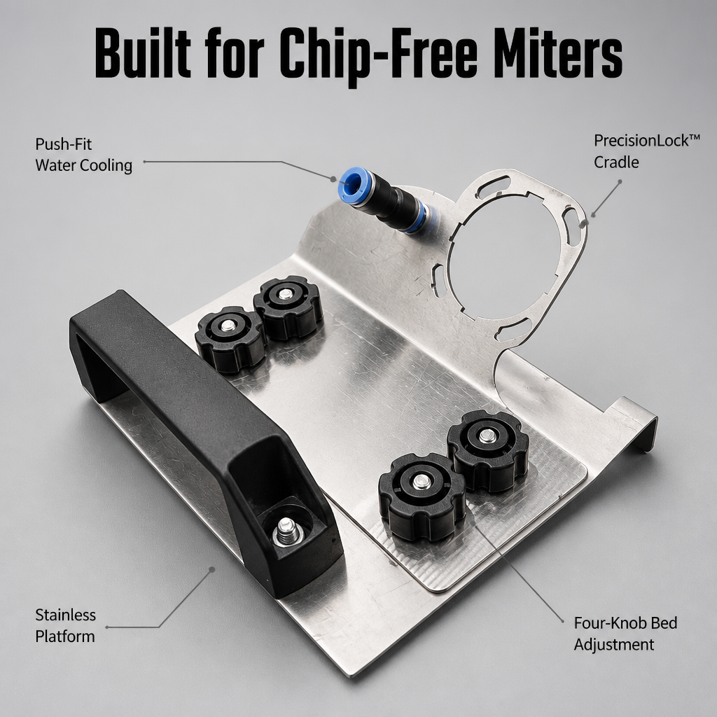 PrecisionPro™ — Carve Factory-Sharp 45° Tile Miters Without a Wet Saw