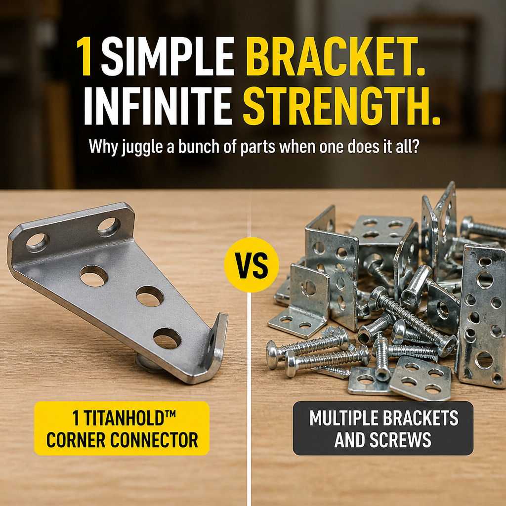 TitanHold™ Stainless Steel Corner Connectors — Turn Wobbly Furniture into Rock-Solid Confidence Instantly