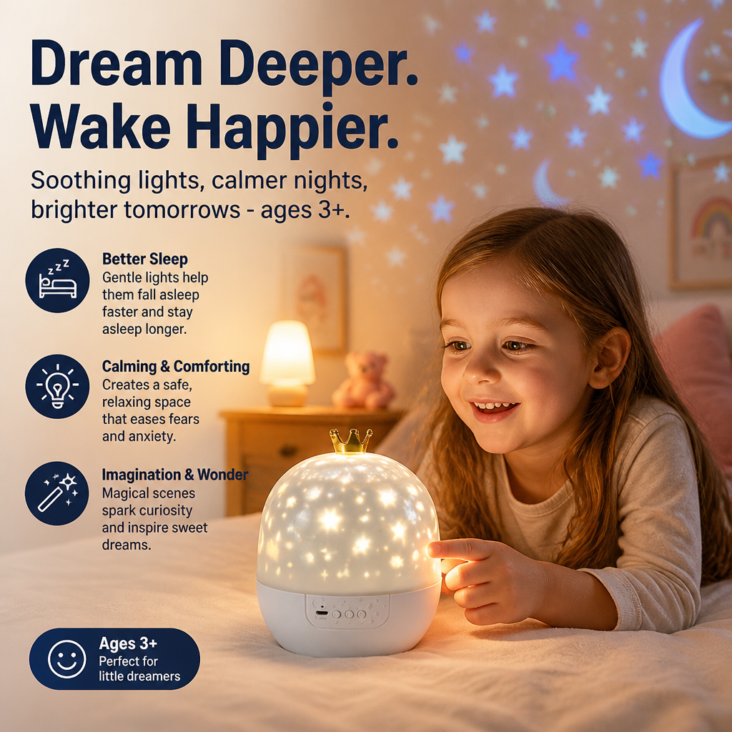 LumiTide™ — Transform Bedtime into a Soothing, Magical Escape Your Child Will Love