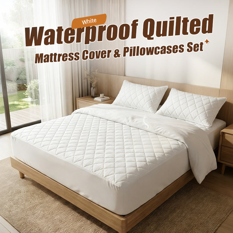 FortiRest™ Bedding Set — Sleep Soundly with Plush, Waterproof Protection That Never Shifts