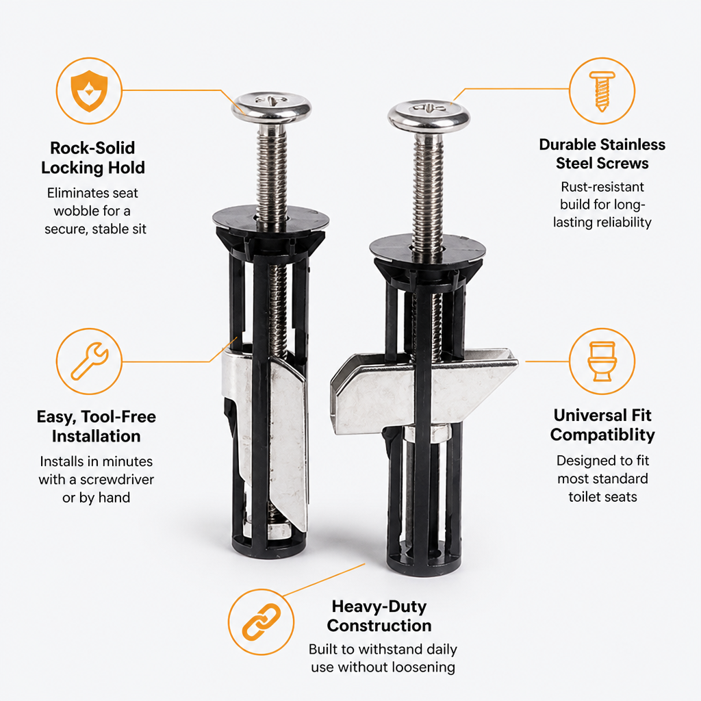 TiteLock™ Stainless Mounting Screws — Lock In Rock-Solid Toilet Seat Stability Every Time You Sit