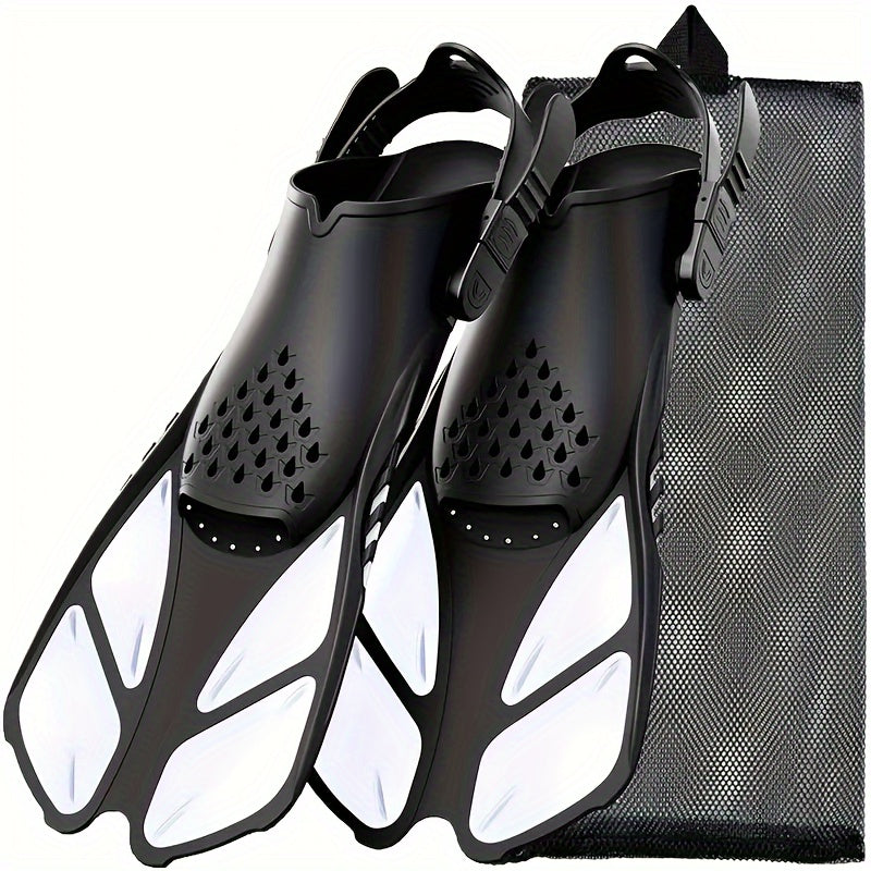 Adjustable Short Snorkel Fins with Open Heel
