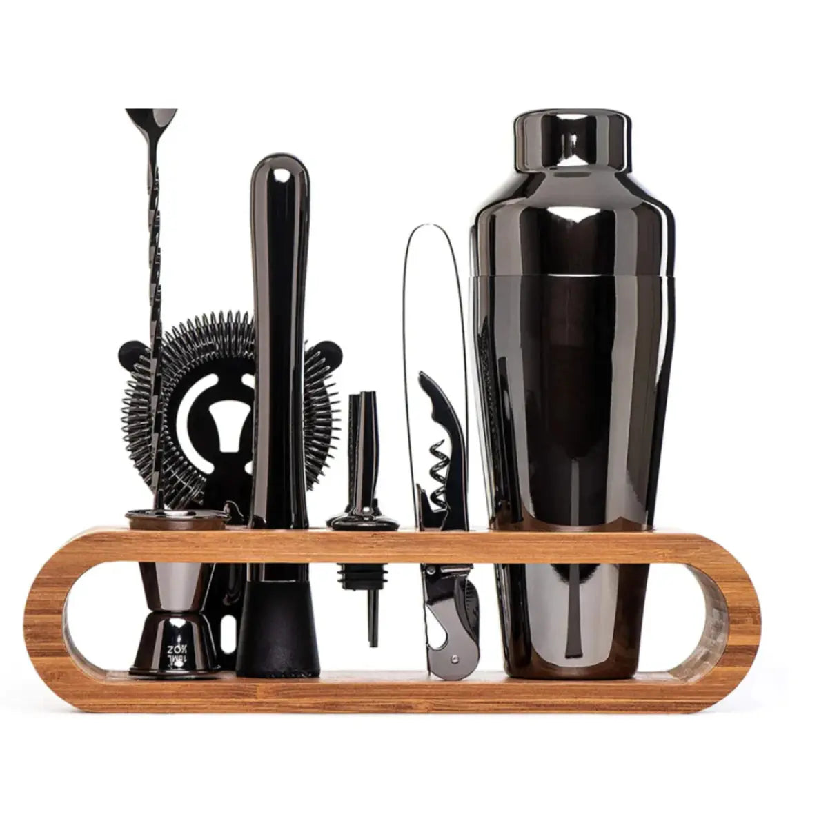 10-piece Drinkware Set | Bamboo Holder | Bar Tools | MixBar