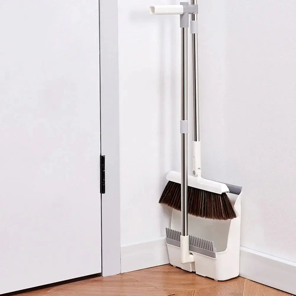 Broom with Dustpan Set | Upright Sweeping Without Stooping | Comb-Edged | CleanStand