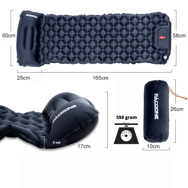 Compact Sleeping Pad with Built-in Pillow