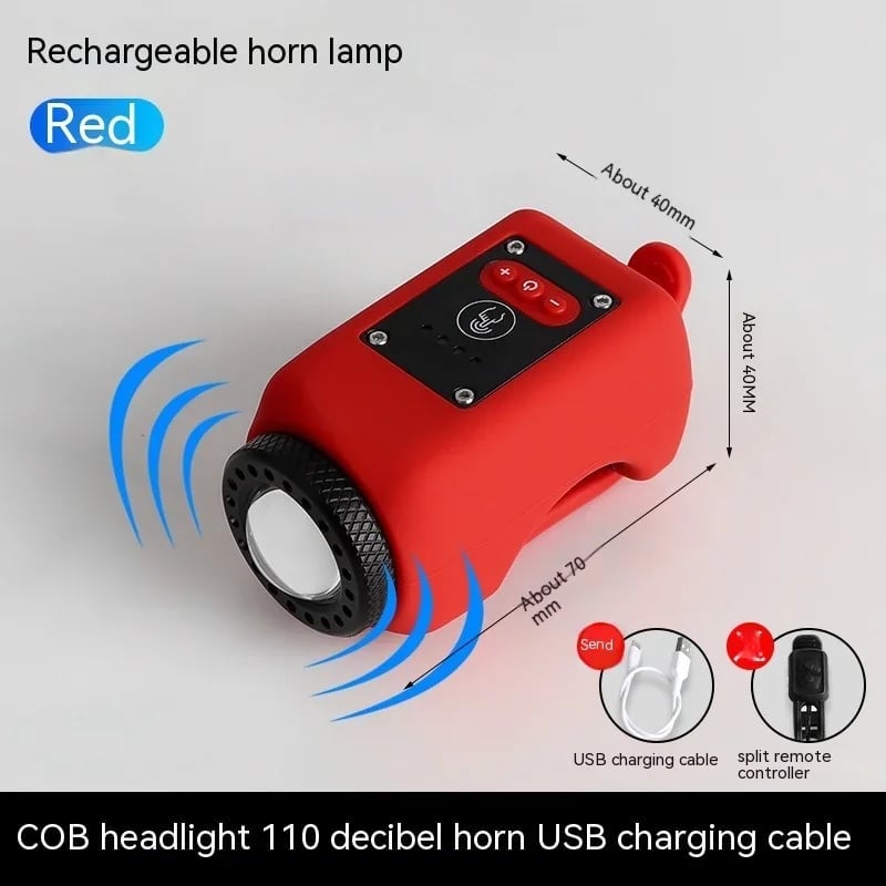 USB Rechargeable Bicycle Light with Built-in Horn