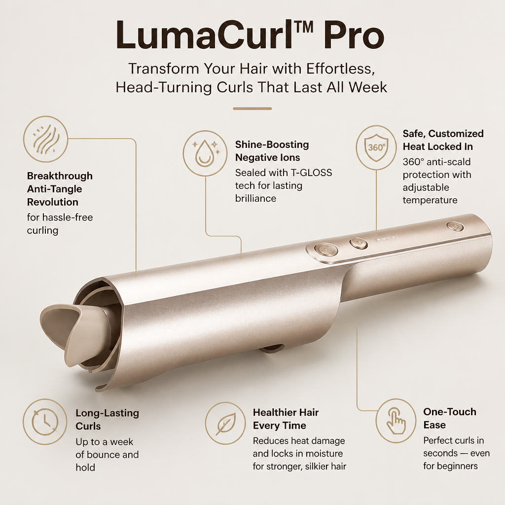LumaCurl™ Pro — Transform Your Hair with Effortless, Head-Turning Curls That Last All Week
