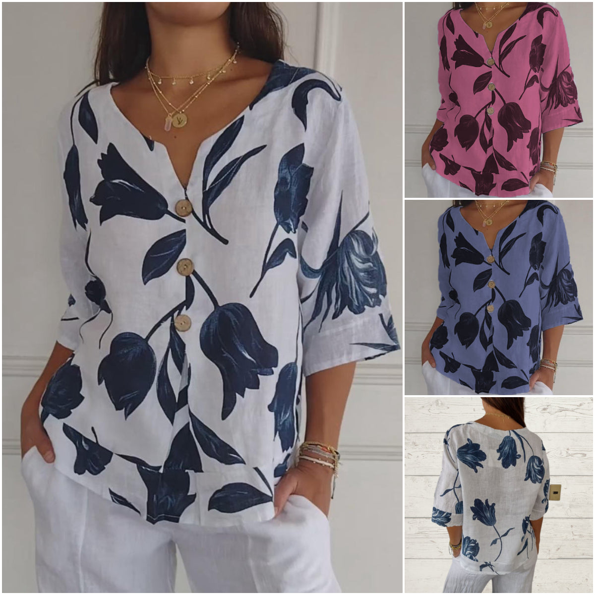 ZephyraLuxe™ Linen V-Neck Top — Stay Cool, Fresh, and Flawlessly Confident All Day