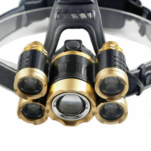 Rechargeable Waterproof Headlamp Set with 5 LED Lights