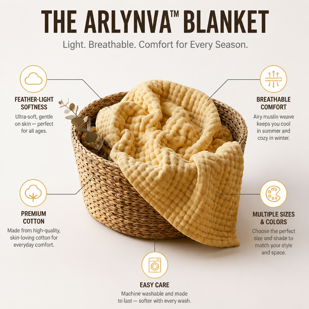 Arlynva™ Blanket — Feel Weightless Comfort That Keeps You Perfectly Cozy All Year