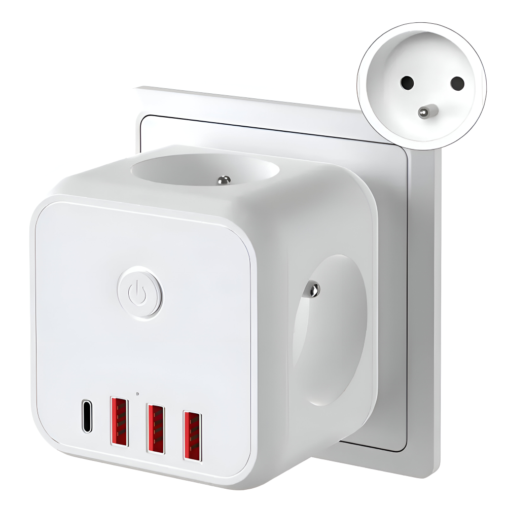 Cube Power Board | Multi-Socket | Overload Safety with On-Off Switch | PowerCube