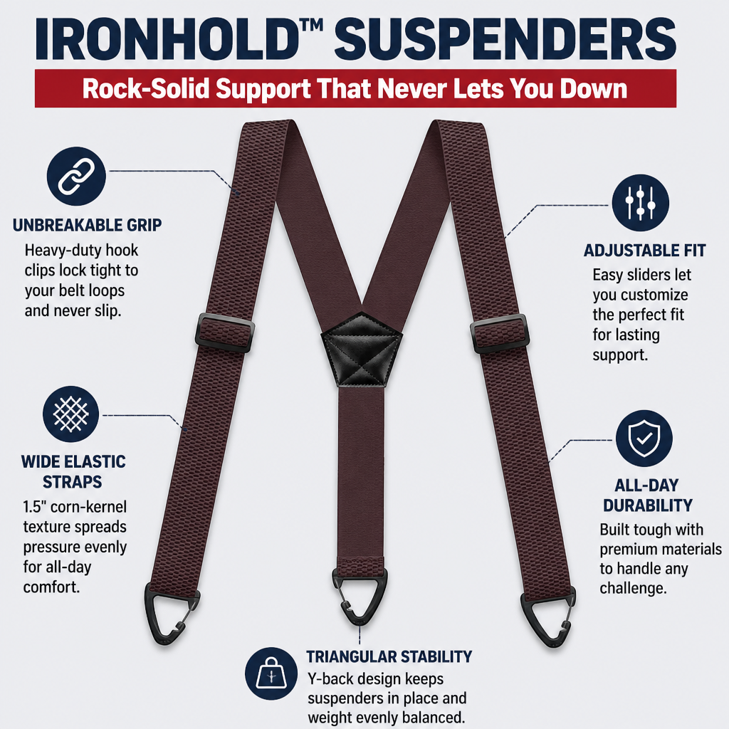 IronHold™ Suspenders — Rock-Solid Support That Never Lets You Down