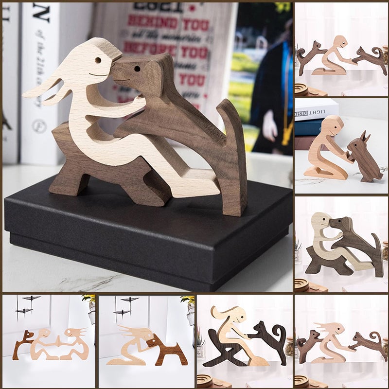 Handcrafted Wooden Sculpture for Animal Lovers