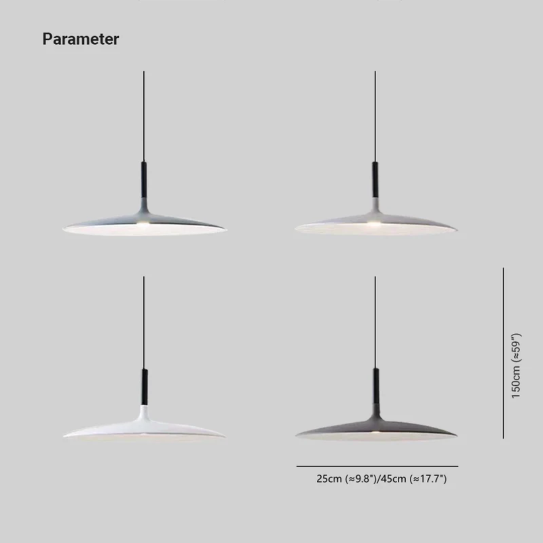 Contemporary White Metal Hanging Lamp – LED, Height Adjustable
