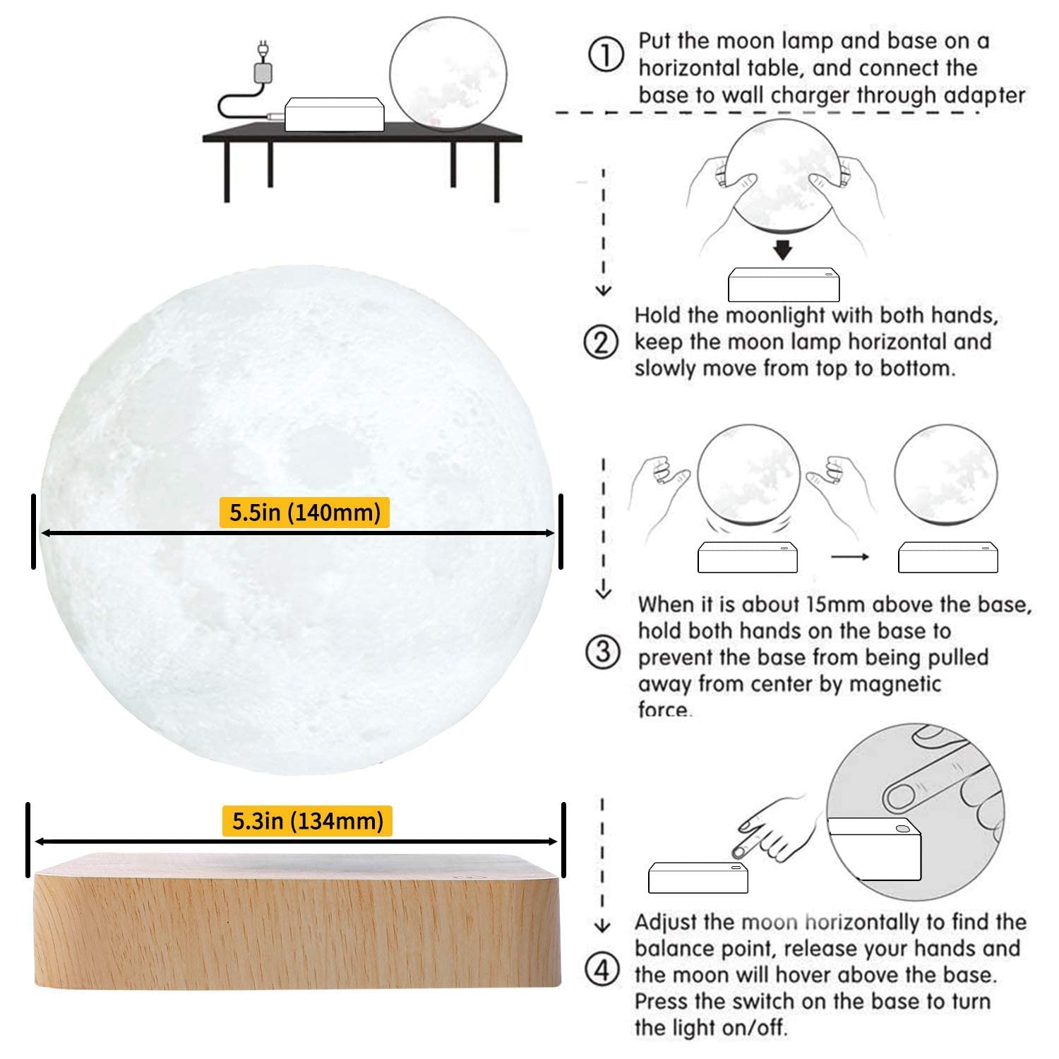 Levitating Moon Lamp
