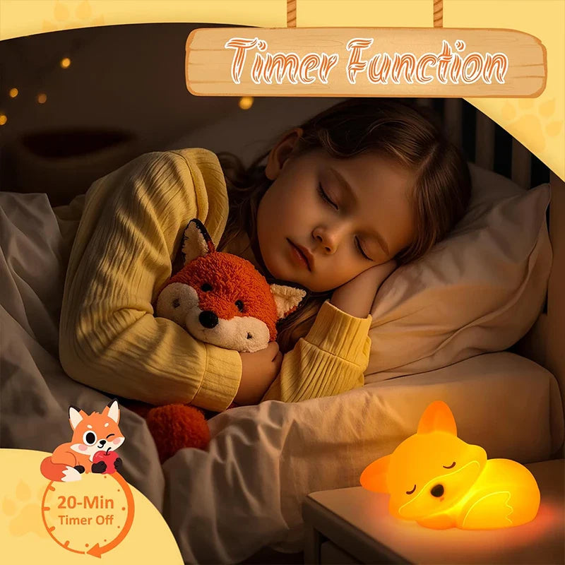 Fox-Shaped Silicone Night Lamp