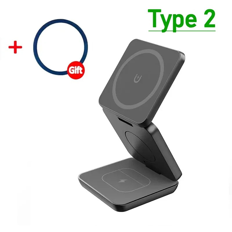 3-in-1 Wireless Charger with Magnetic Design for iPhone, AirPods, Apple Watch
