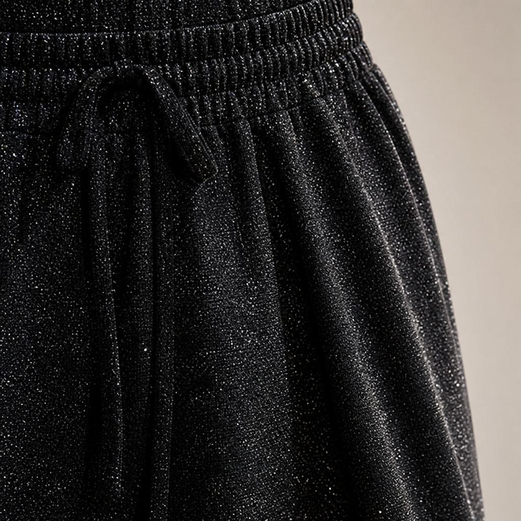 Brillique™ – Sparkling Wide-Leg Sequin Pants with Elastic Drawstring Waist