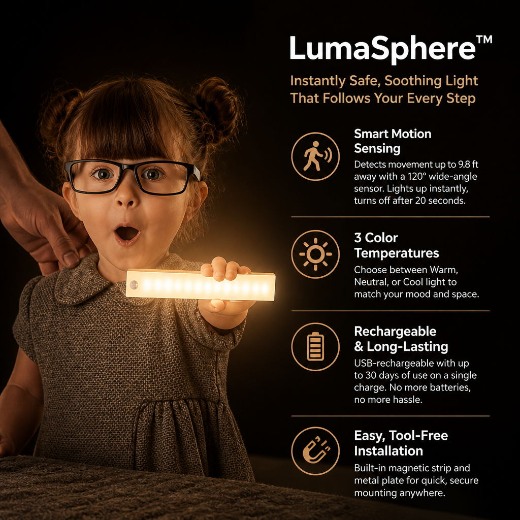 LumaSphere™ — Instantly Safe, Soothing Light That Follows Your Every Step